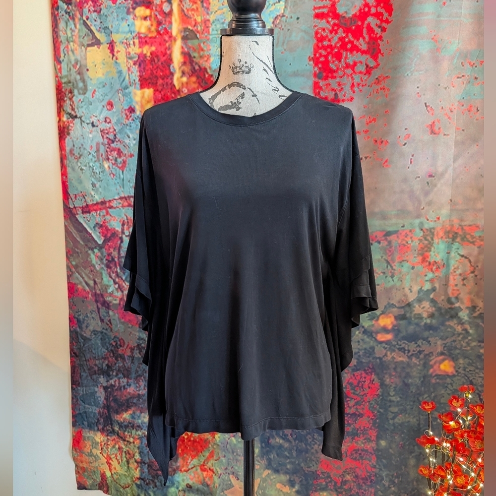 Henrik Vibskov Knuckle Tee Black Flowy Top (S)
